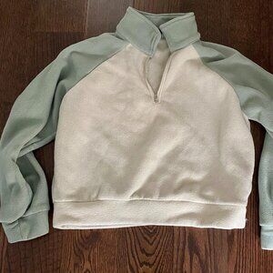 Two-tone zip sweater, runs small